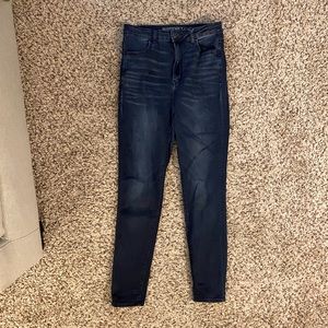 American Eagle Dark Blue High Rise Jeans/Jeggings